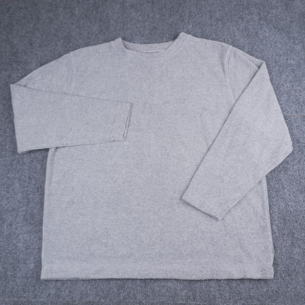 N.Y.L. New York Laundry Pullover Top‎ Women Medium Grey Terry Fleece Long Sleeve